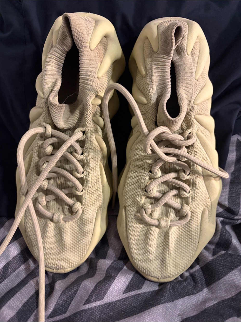 Kids Neutral Beige Athletic Sneakers - Slip-On Lace Up